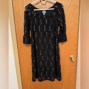 Sz 6 1990’s vintage Rabbit Rabbit Rabbit black lace cocktail dress like new!